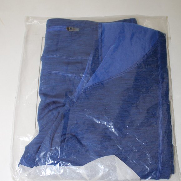 Nike Fast Mid Rise Crop Running Leggings Obsidian Royal/Heather - Picture 8 of 9